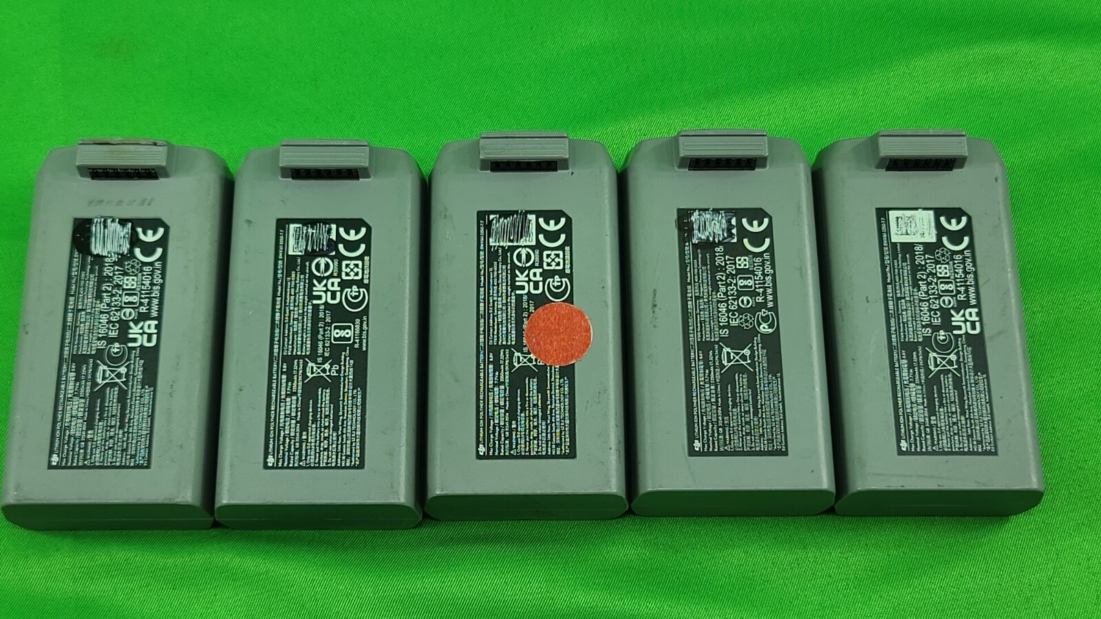 Lot of 5 DJI Mini 2/Mini 2 SE Intelligent Flight Battery-(FOR PARTS NOT WORKING)