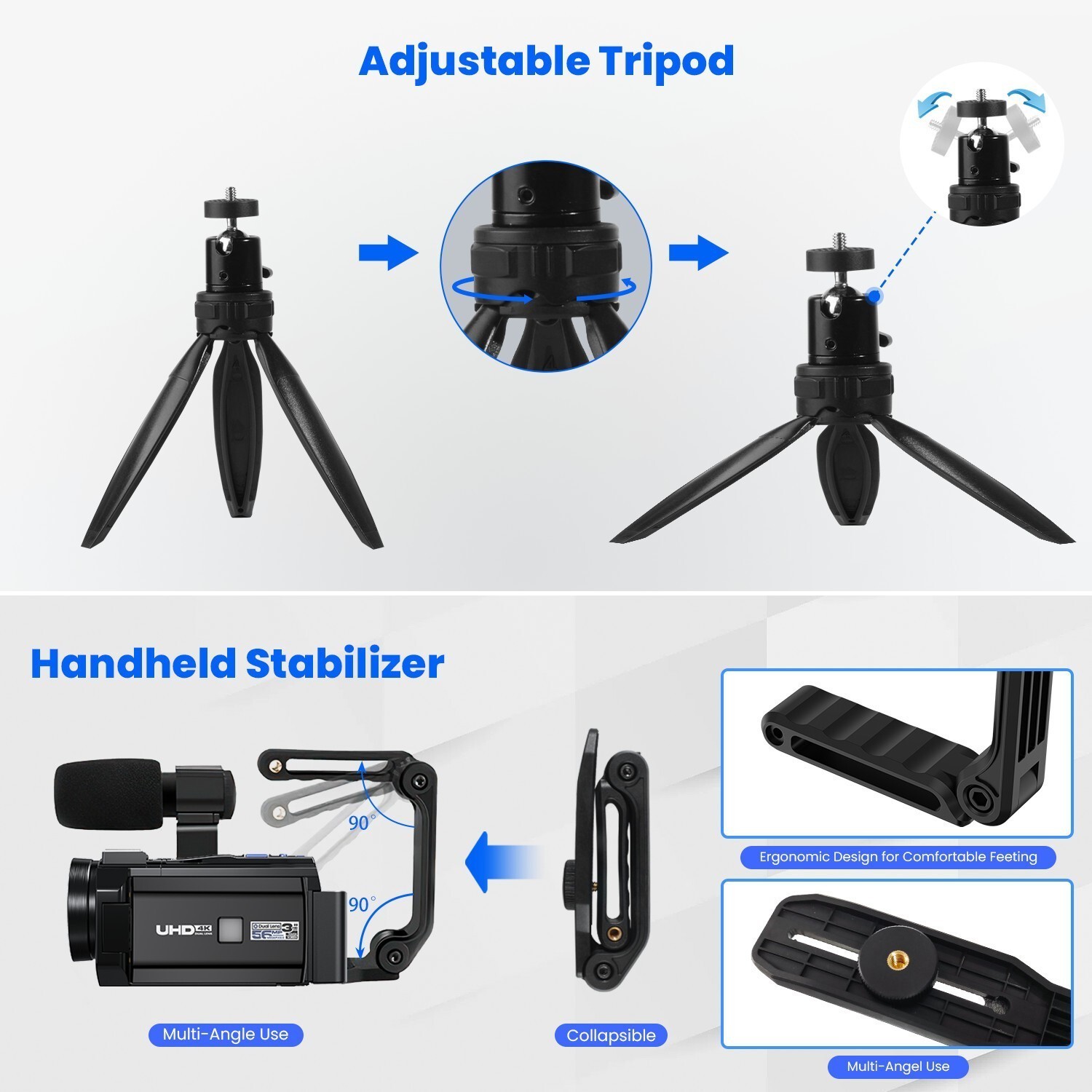 🔥5K Video Camera Camcorder, Digital Camera 56MP Dual Lens WiFi 3” 270° 16XZoom