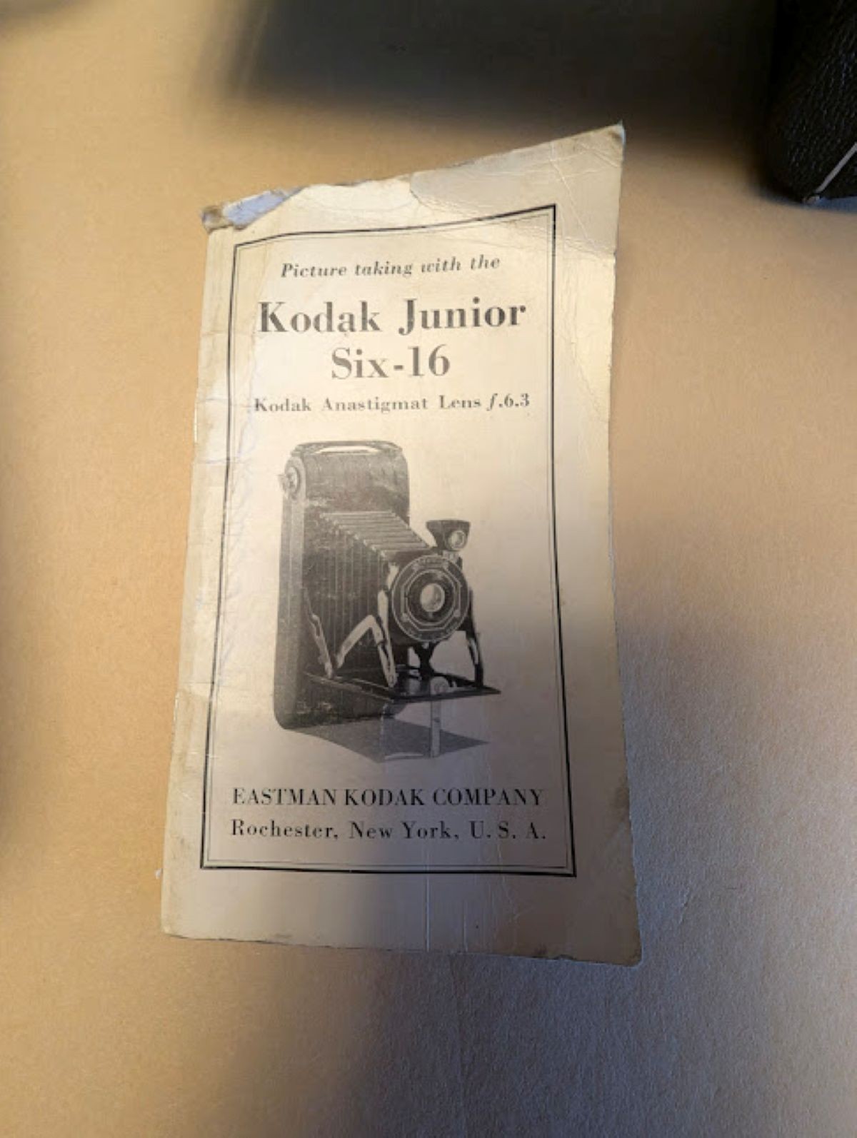 Vintage Kodak Junior Six-16 with Case and Instructions Excellent Condition