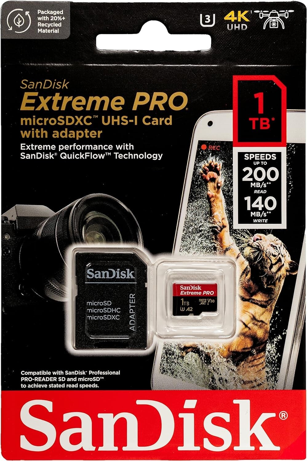SanDisk Extreme Pro 1TB Micro SD Memory Card Works with Hero 12 Black GoPro