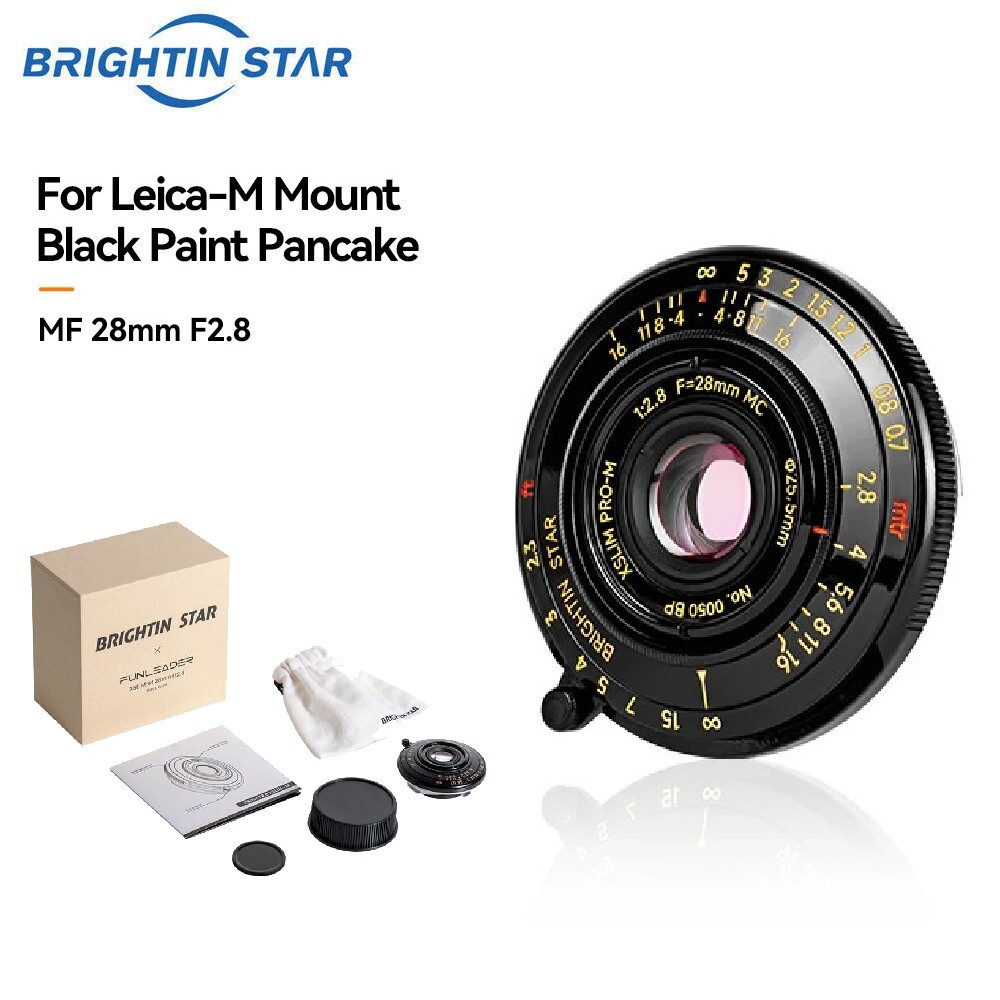 Brightin Star 28mm F2.8 Full Frame MF Lens for Leica M-Mount M240 M10 M10P M11