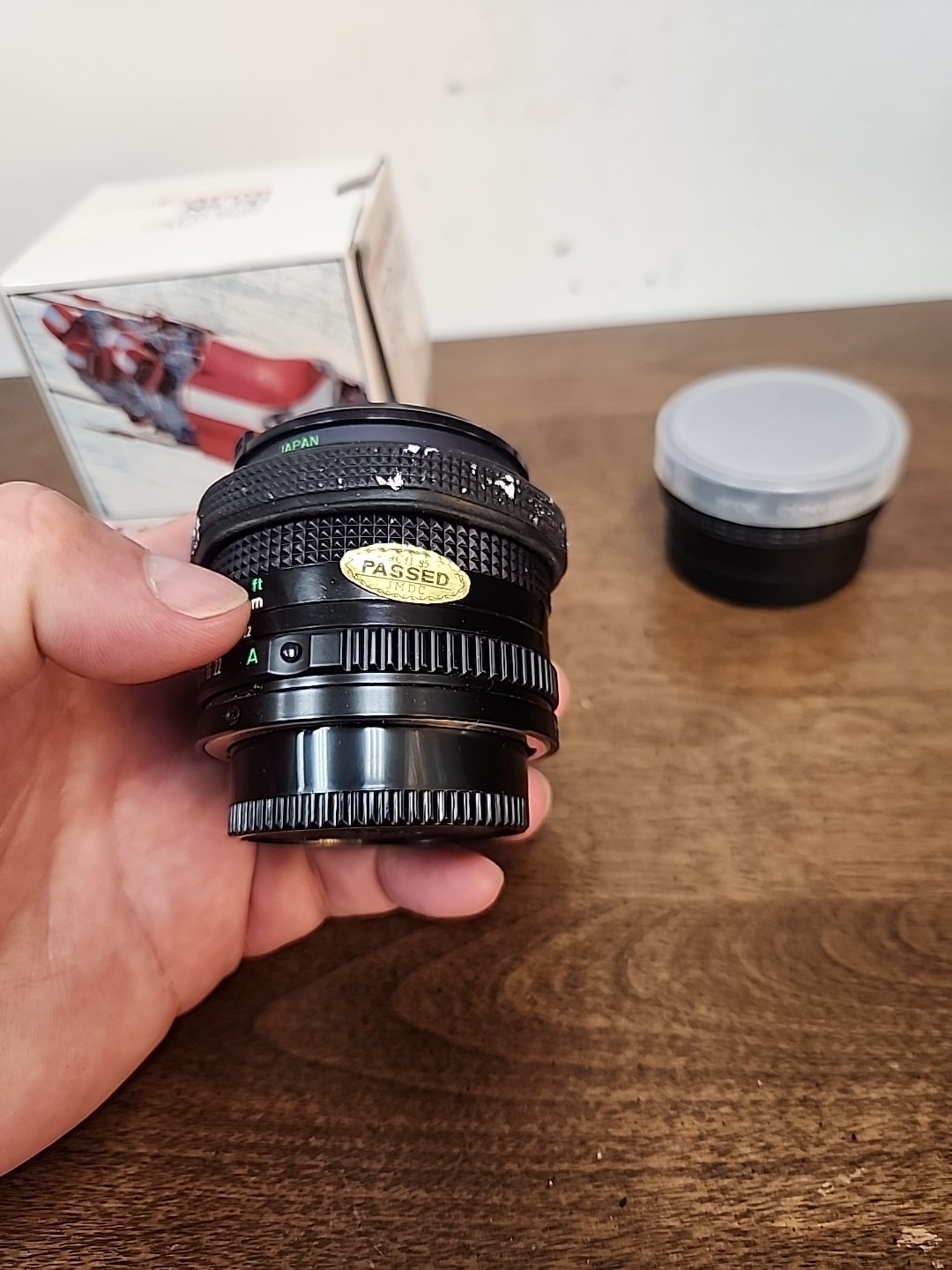 NOS CANON 50/1.8 LENS IN BOX & USED SONY WIDE CONVERSION LENS X0.7 – VCL-0746B