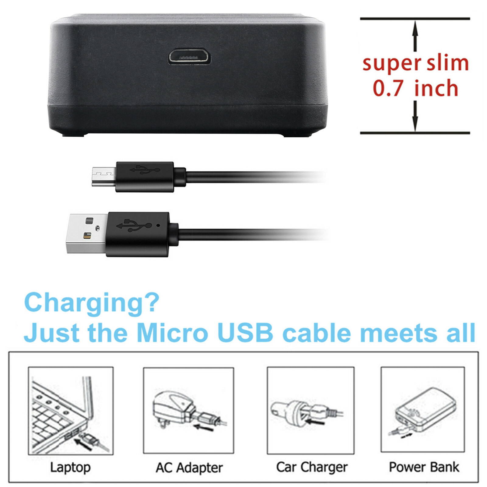 Kastar Battery Charger Sony NP-F330 NP-F550 NP-F570 BC-VM10 LED MOUNT V-MOUNT