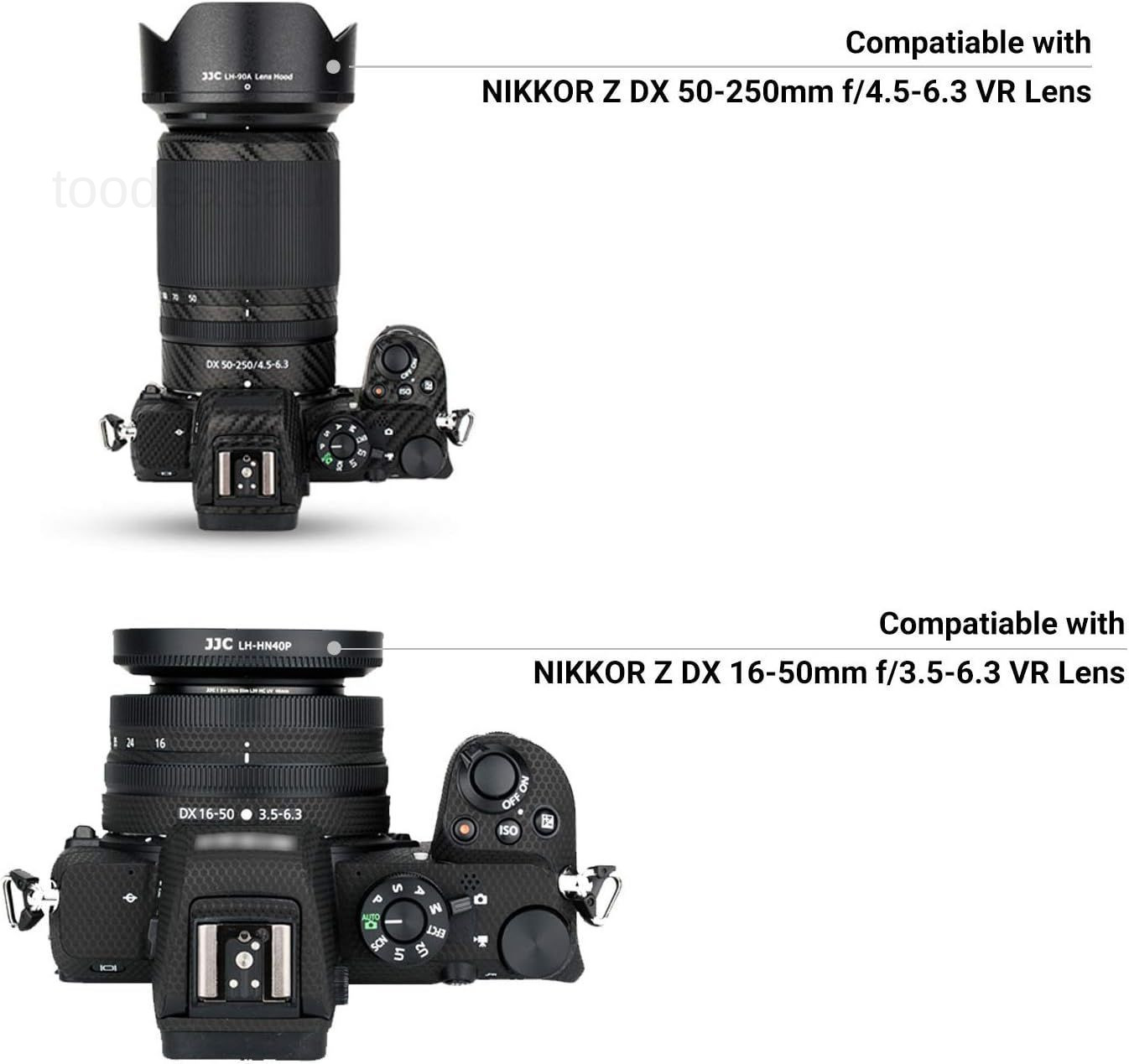(1+1) Screw on + Bayonet Lens Hood Shade for Nikon Z30 Z50 Z fc Dual Lens Kit