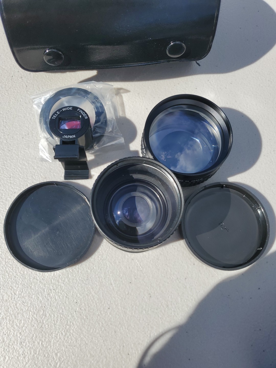 Ansco Auxiliary Lens Set #7010 Telephoto and Wide Angle Lens 46mm Lens Ring