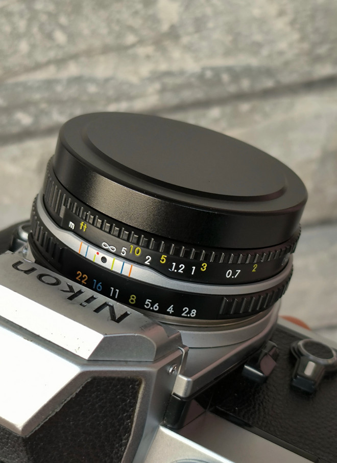 1pcs Black/ Silver Metal Lens Hood for Nikon HN-35 Ai Nikkor 45mm F2.8P Lens