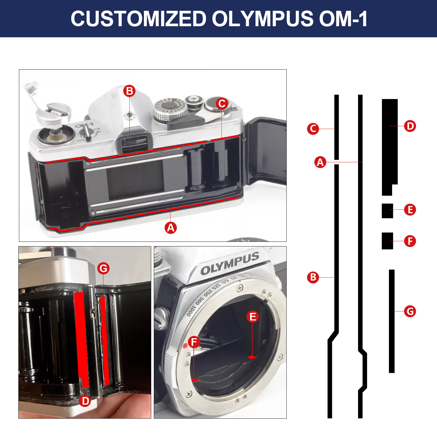 Pre-cut Light Seal Foam Sponge Kit For Olympus OM-1 OM-2 OM-3 OM-4 Camera US