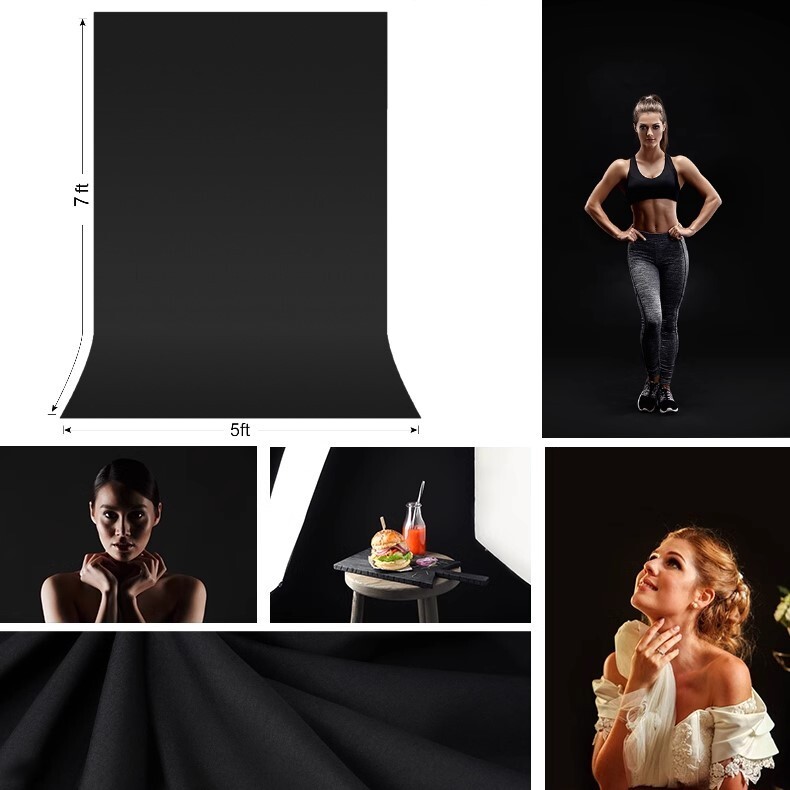 LINCO Photo T-Shape Backdrop Stand Black/White 2 Backdrops Support Kit – AM207