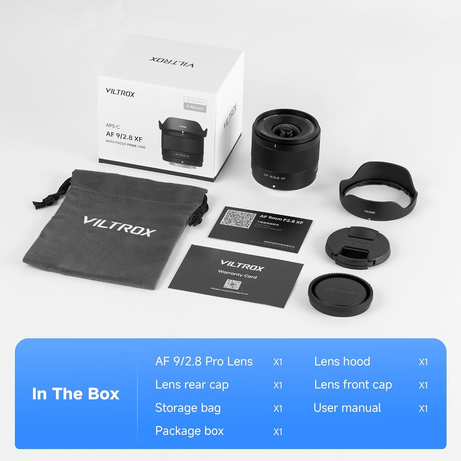 US VILTROX 9mm F2.8 Prime Lens Auto Focus APS-C Lens for Fuji X-Mount Cameras