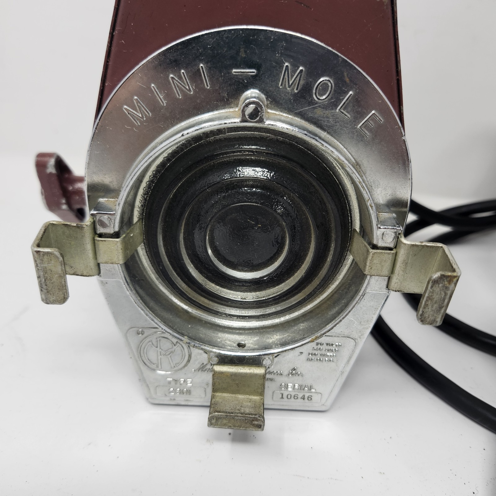 Mini Mole Richardson 2801 Studio Light Stage Lighting Broken Cord & No Bulb