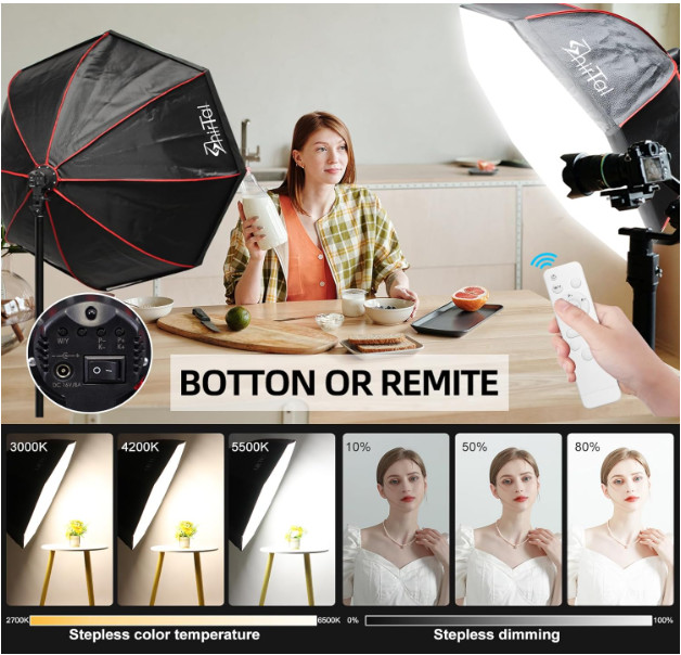 Kit de estudio fotográfico 11000Lux con LED ajustable 2700K-6500K. NUEVO