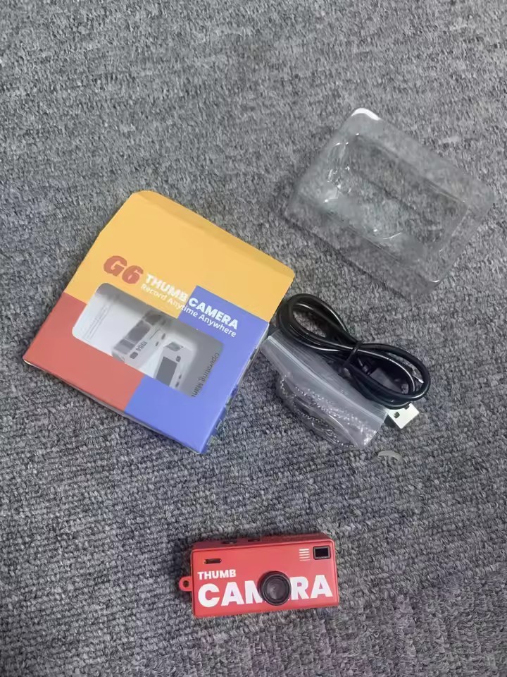 Retro 1982 Mini Keychain Thumb Camera 1080P HD Transparent Y2K Pocket Video Cam