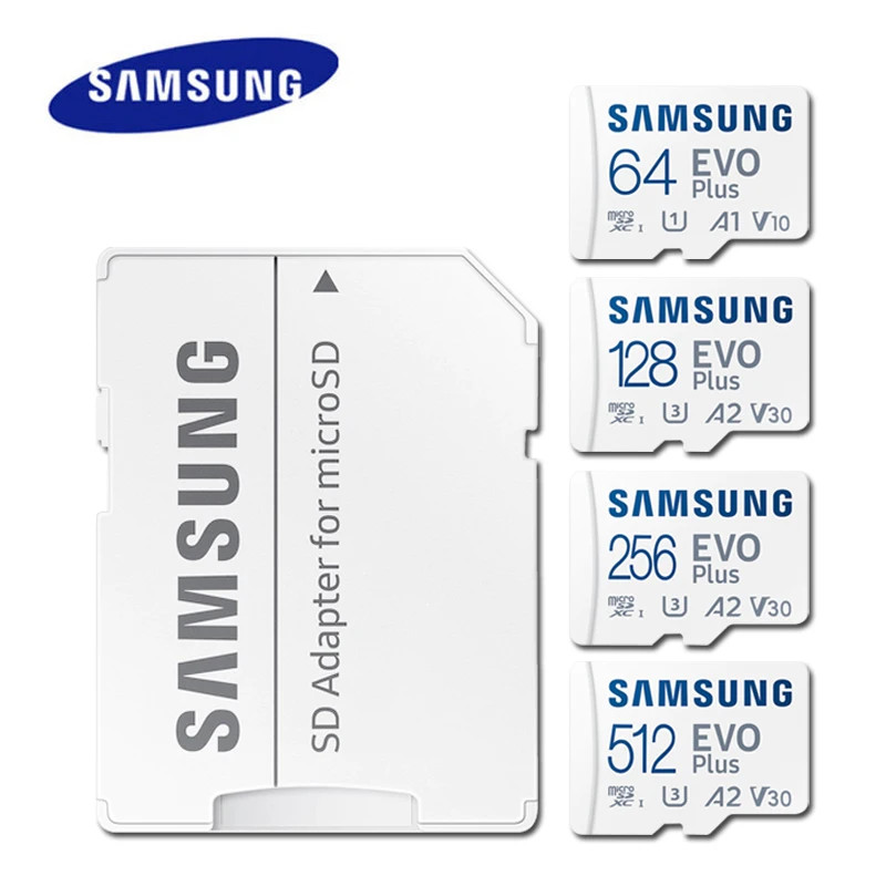 SAMSUNG EVO/PRO Plus Memory Card 64G A1 Micro SD Card 128G 256G 512G U3 A2 V30