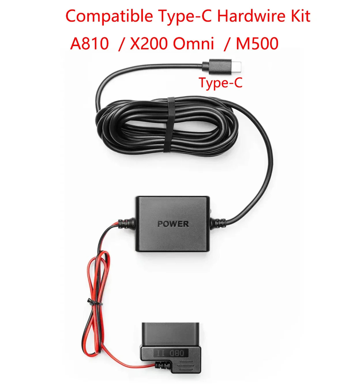 For 70Mai Obd- Hardwire Kit Parking Surveillance Cable 24 Hours for Type-C and M