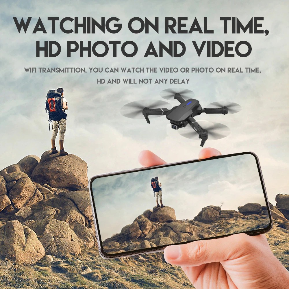 2025 New RC Drone With 4K HD Dual Camera WiFi FPV Foldable Quadcopter +4 Battery