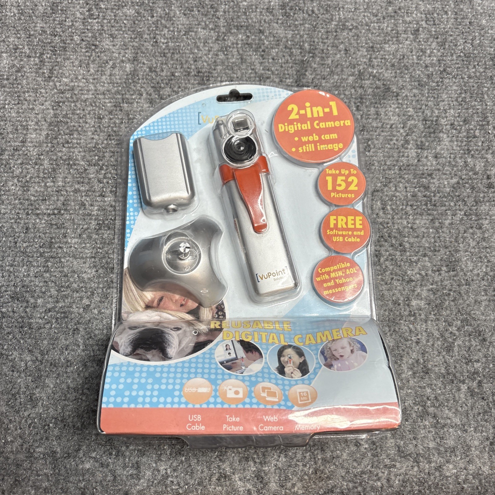 NOS VuPoint Solutions 2 in 1 High Speed USB Digital Camera & Webcam w/ Stand