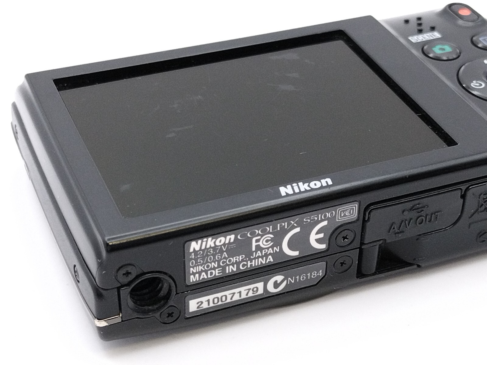 [No Flash] Nikon COOLPIX S5100 Black 12.2MP 5x Digital Camera w/Box from Japan