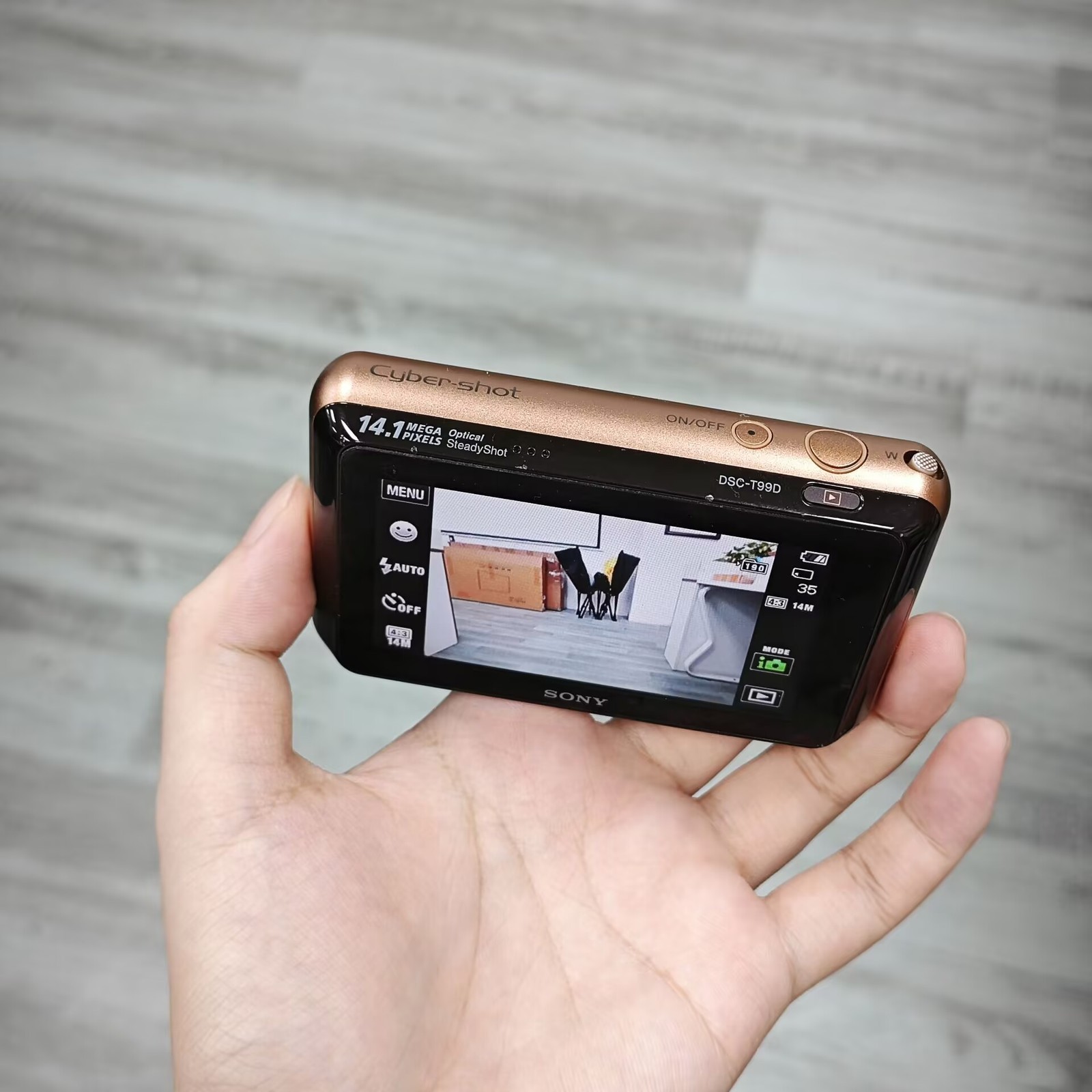 90%NEW SONY Cyber Shot DSC-T99D Brown Digital Camera 14.1 MP 4x Optical Zoom