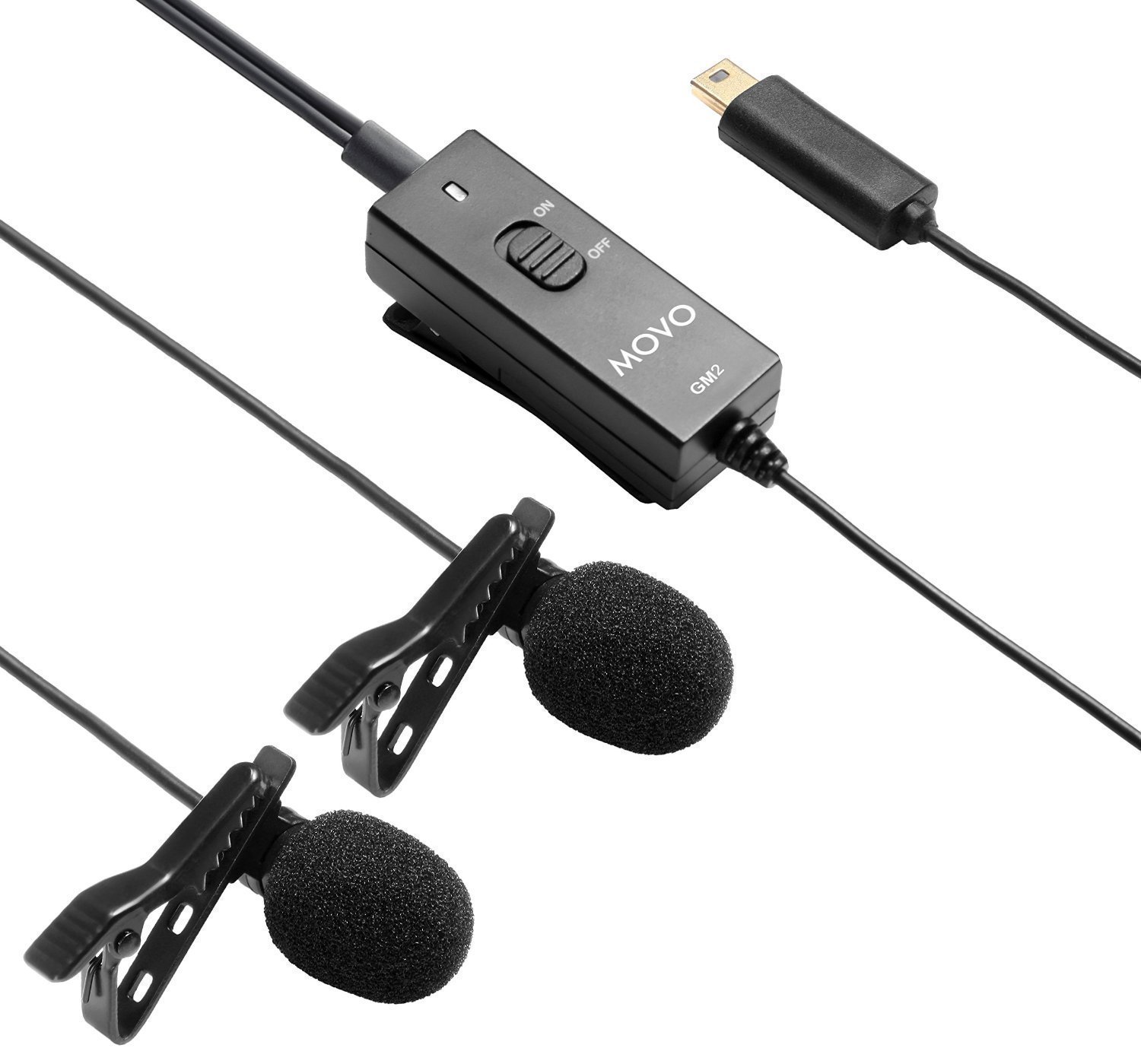 Movo GM2 Dual-Capsule Lavalier Lapel Microphone for GoPro HERO3 HERO3+ & HERO4