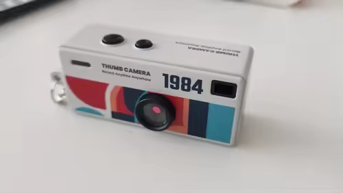 Retro 1982 Mini Keychain Thumb Camera 1080P HD Transparent Y2K Pocket Video Cam