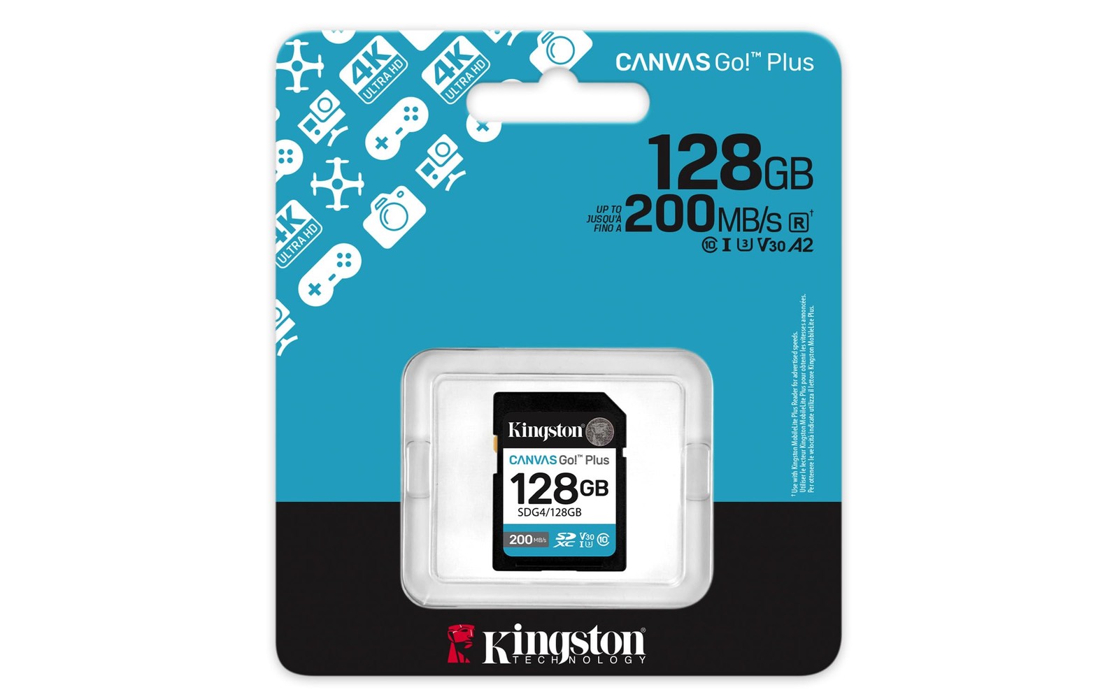 Kingston Canvas Go Plus 128GB SD Card | Up to 200MB/s | Class 10, UHSI, U3, V…