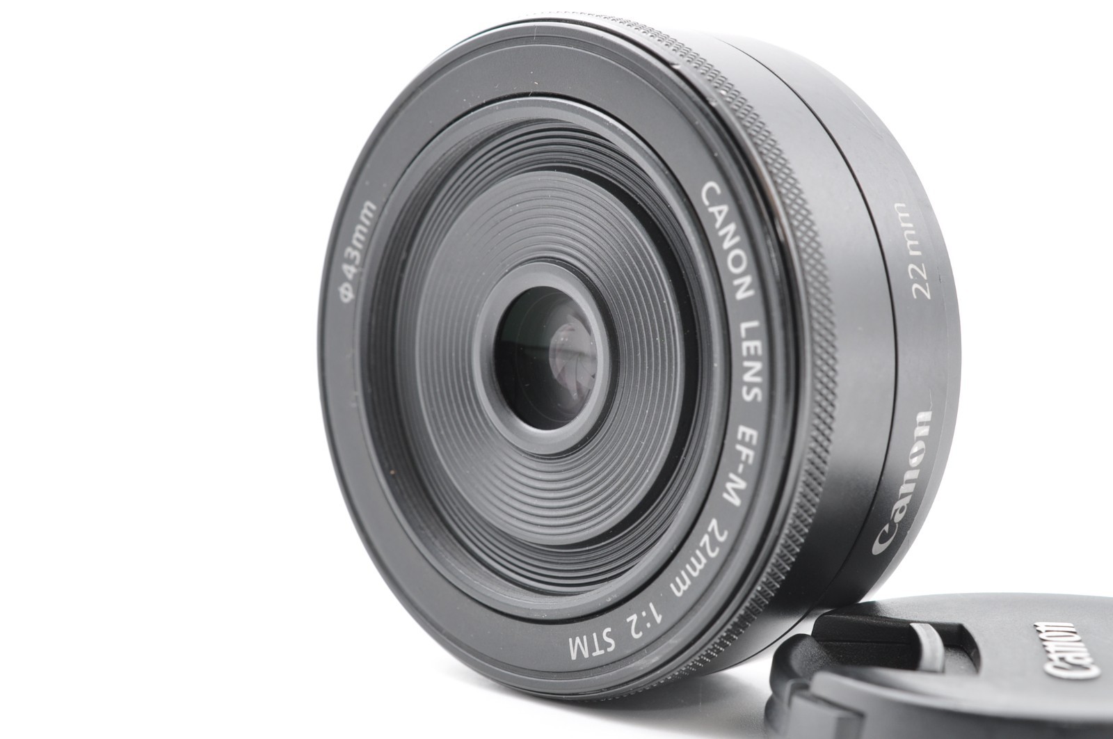Near Mint Canon EF-M 22mm f/2 STM AF Lens Black EOS EF-M Mount w/ Caps