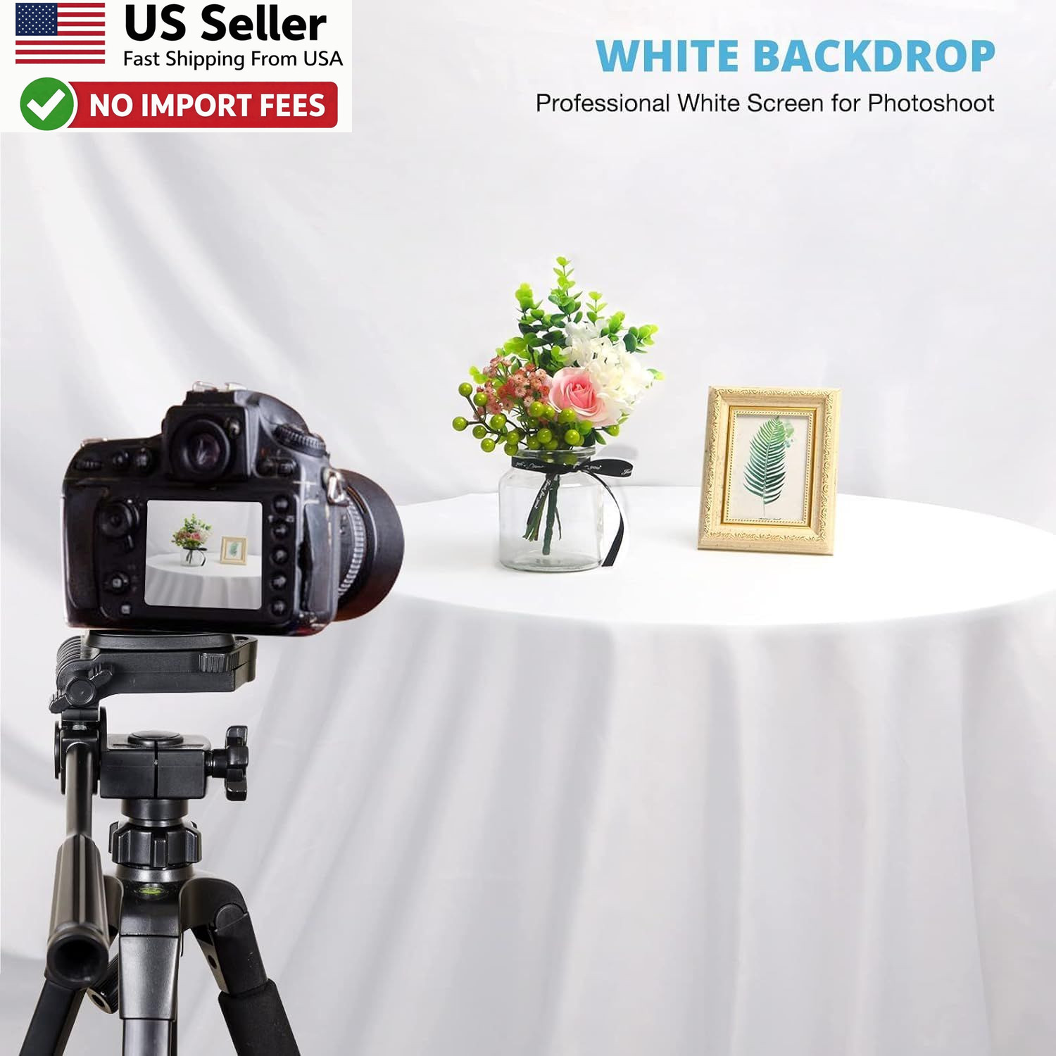 Aimosen 10 X 12 FT White Backdrop Background Photography Zoom Meeting FROM USA
