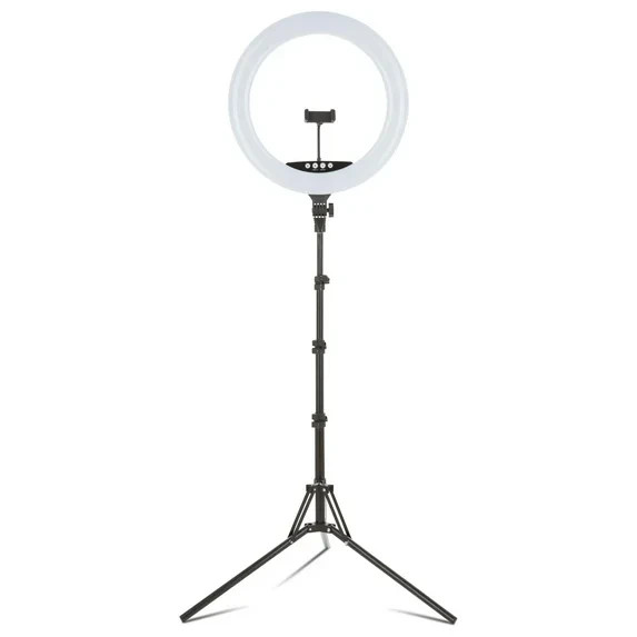 Vivitar 18″ LED RGB Ring Light with Tripod, Phone Holder USB Charging Ports, and