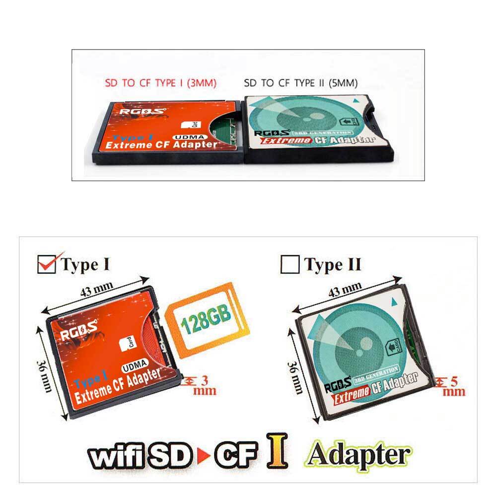 High Speed SDXC SDHC SD to CF Compact Flash Memory Card Reader Adapter Type I