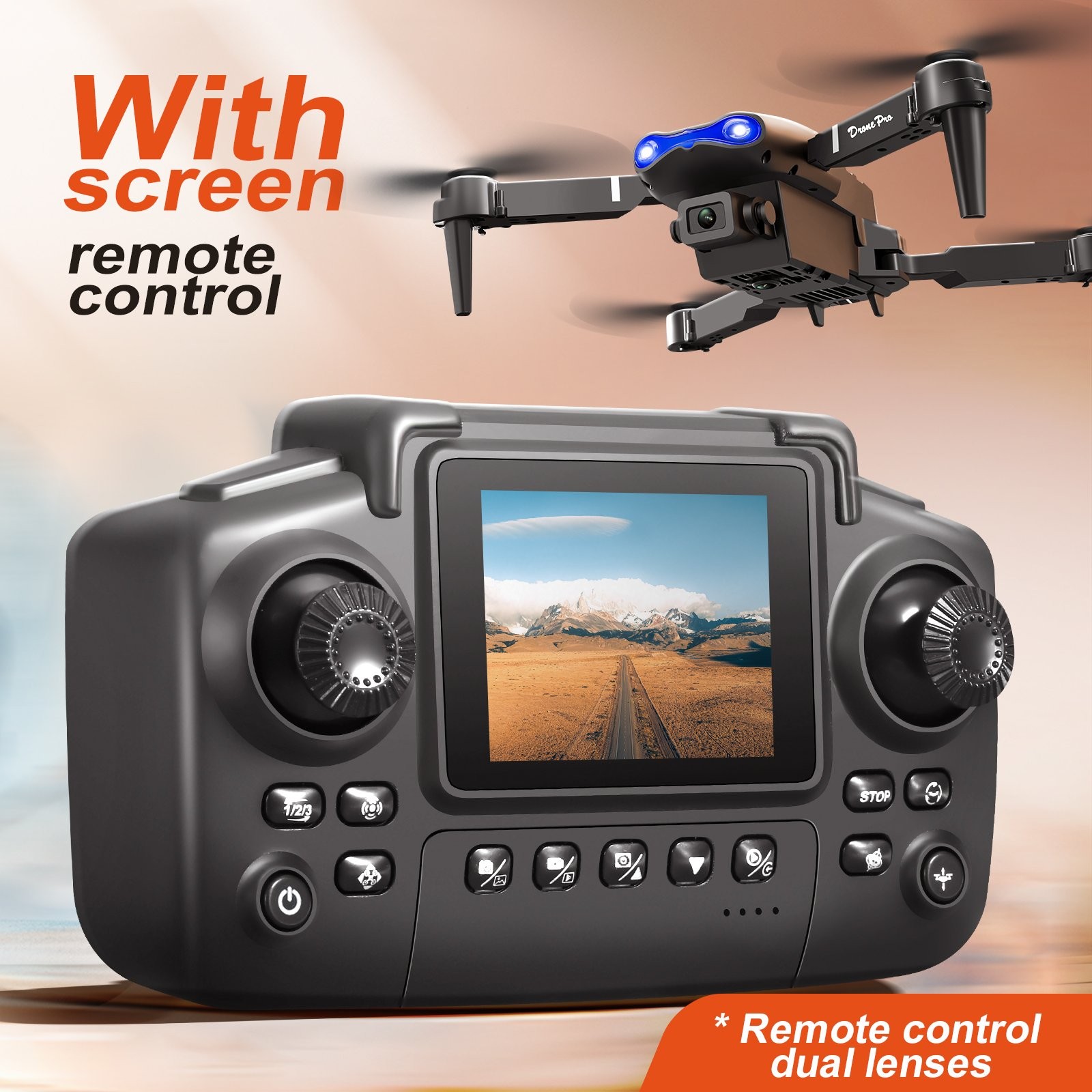 E99 PRO Drone With Remote Control Dual Camera Obstacle Avoidance Foldable Arms