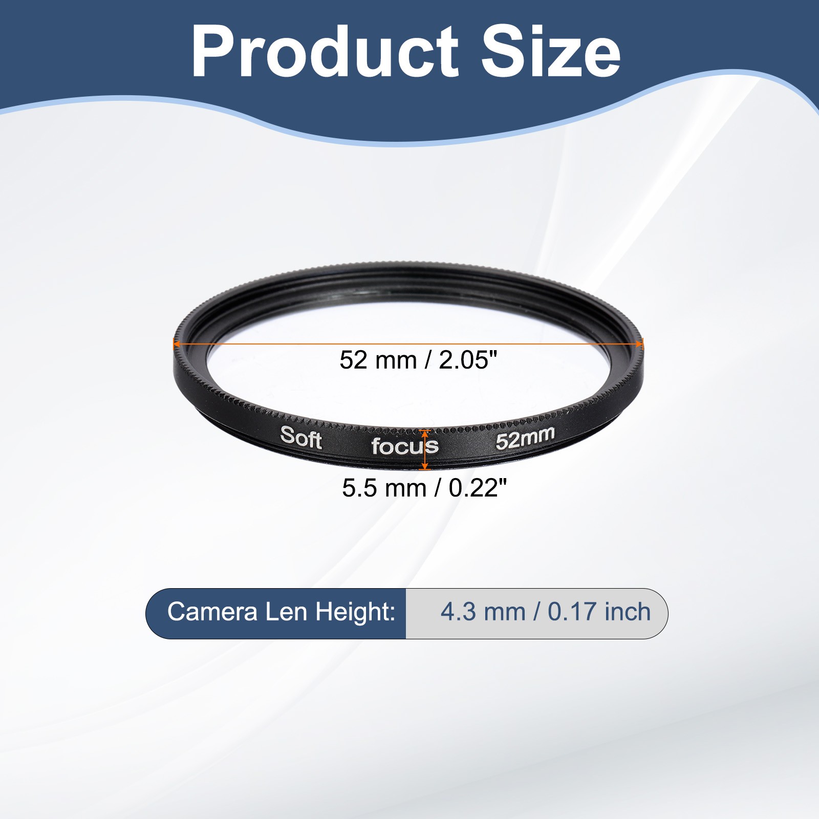 52mm Mist Filter Soft Diffusion Filter Fog Effect Camera Lens Black