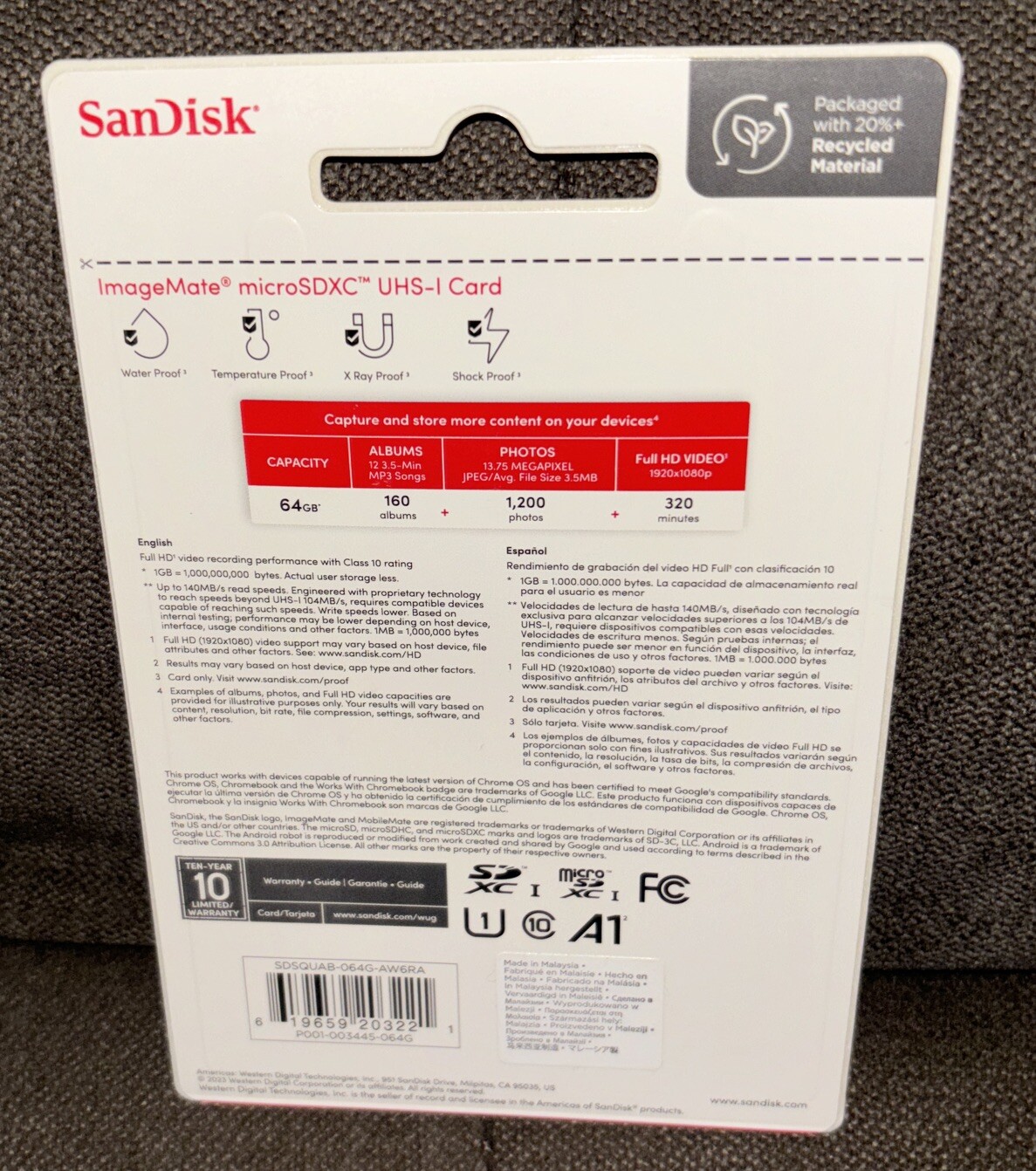 Sandisk ImageMate SDXC UHS-I 140 mb/s 64GB Card with Adapter