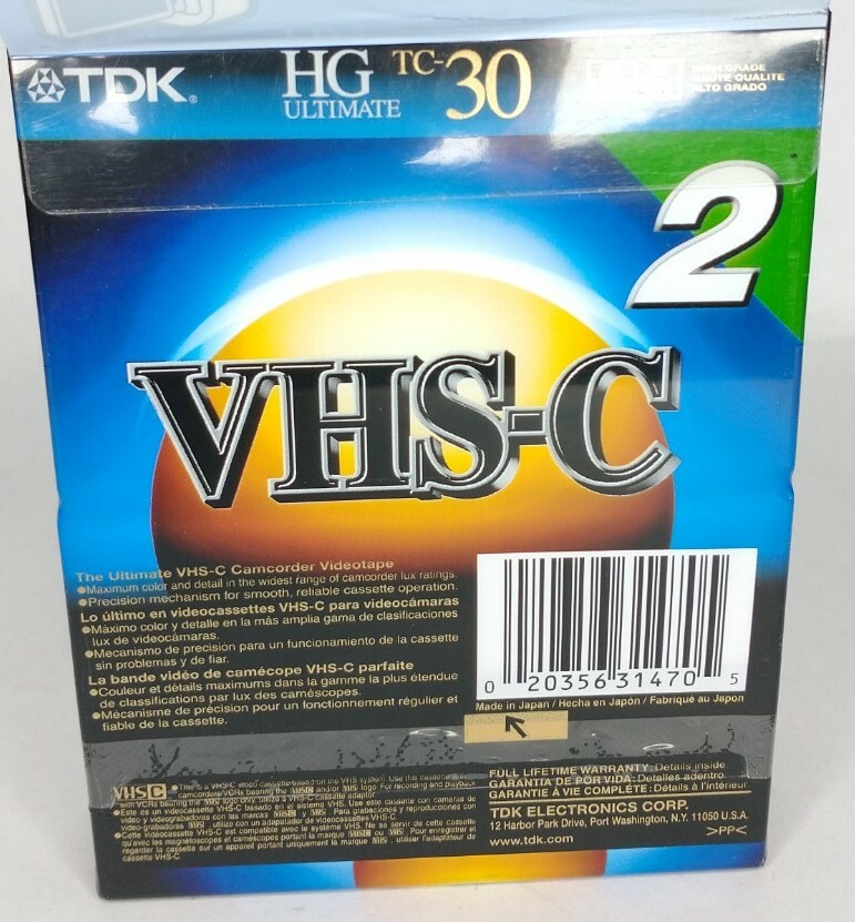 TDK HG Ultimate 30 VHS-C tapes 2 Pack
