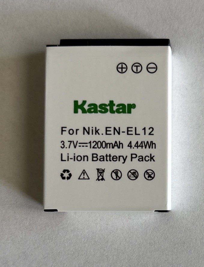 Kastar Battery For Nik EN-EL 12 3.7v 1200mAh 4.44 Wh Li-ion Camera Rechargeable