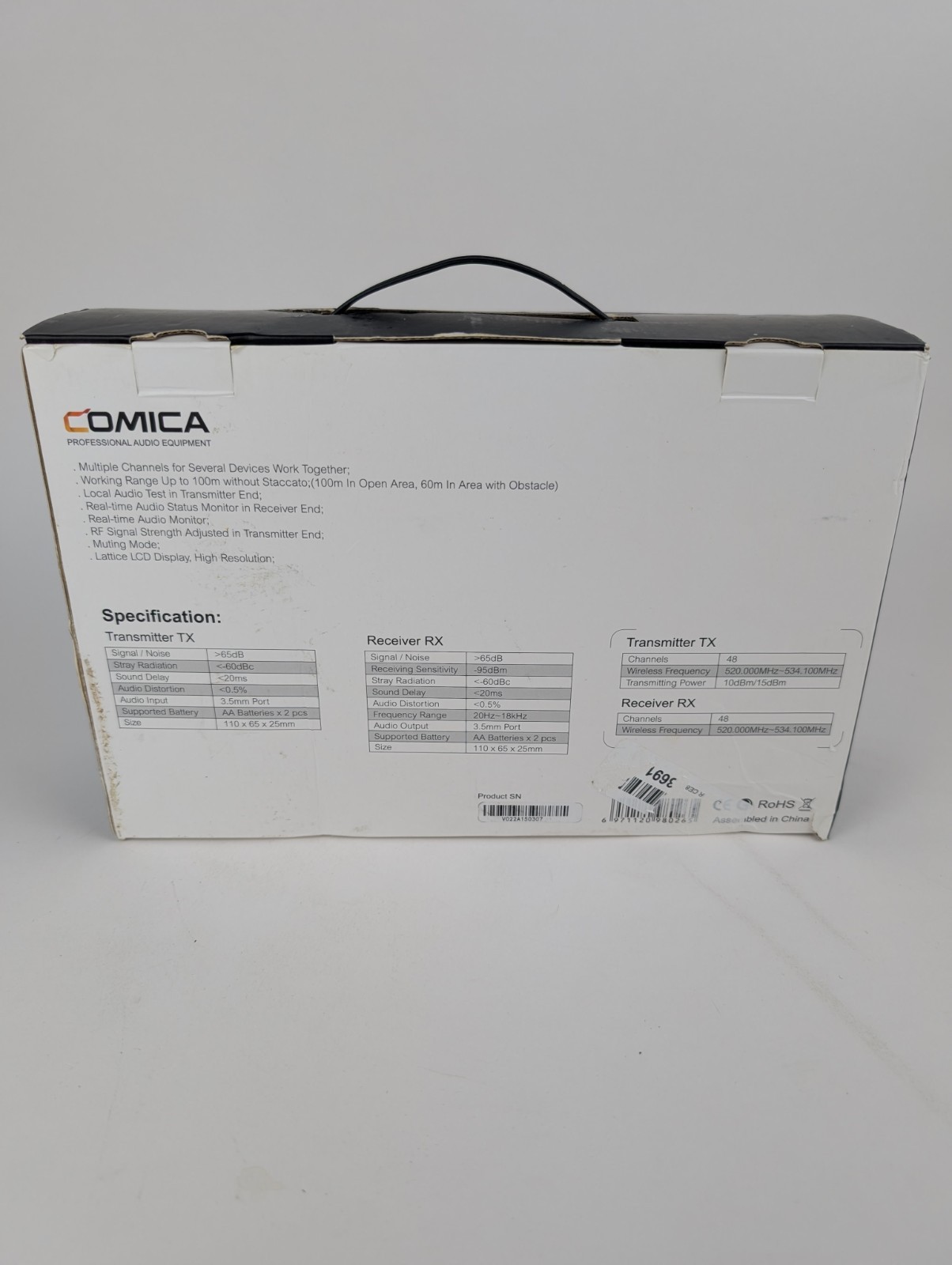 COMICA CVM-WM100 – Wireless Lavalier Lapel Microphone Transmitter Receiver