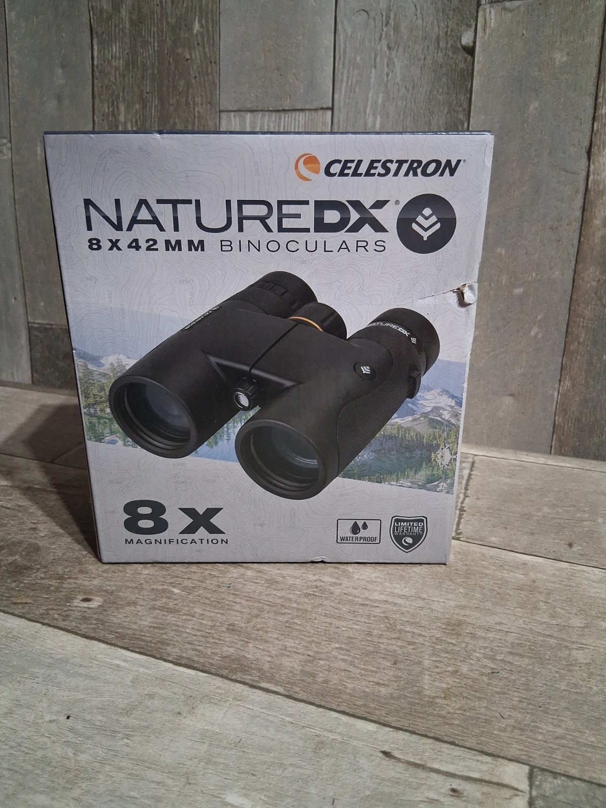New Celestron NatureDX 8x42mm Binoculars (72322) Box Has Some Damage