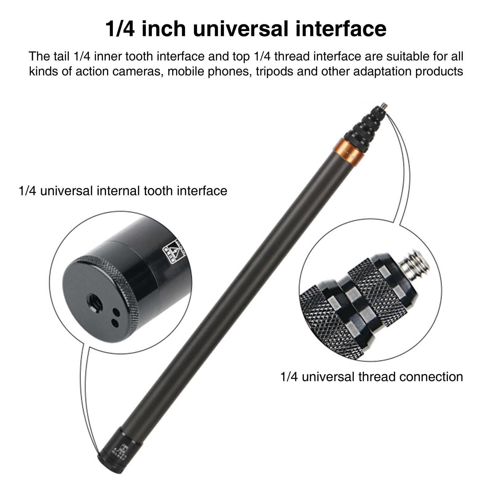 Camolo Carbon Fiber Invisible Selfie Stick 9.8ft Extend Super Pole for GoPro 13