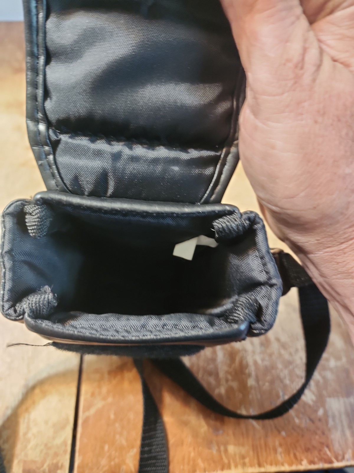 Pentax Leather Camera Case Carry Shoulder Bag Embroidered Logo Black No Camera