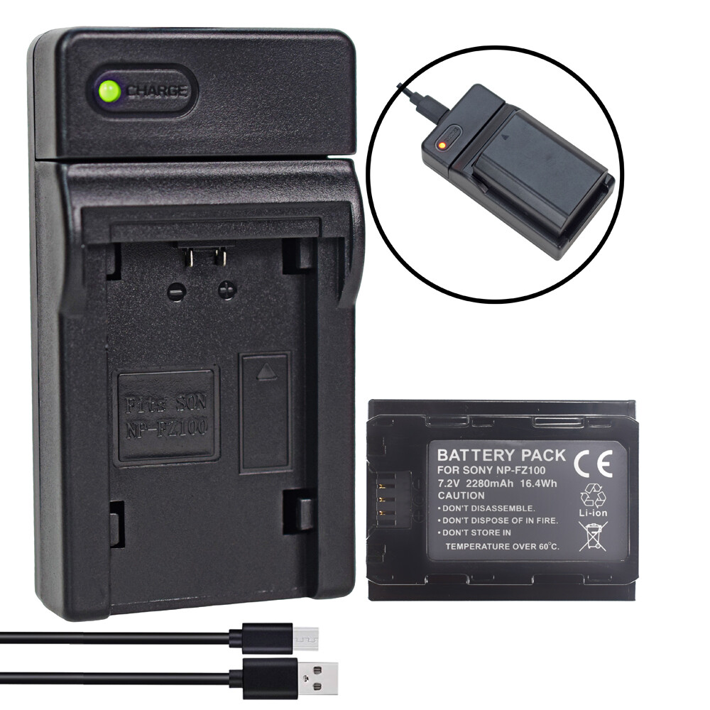 Li-ion Battery +Charger for Sony NP-FZ100 Alpha 7 III ILCE-7M3 ILCE-7M3K 2280mAh