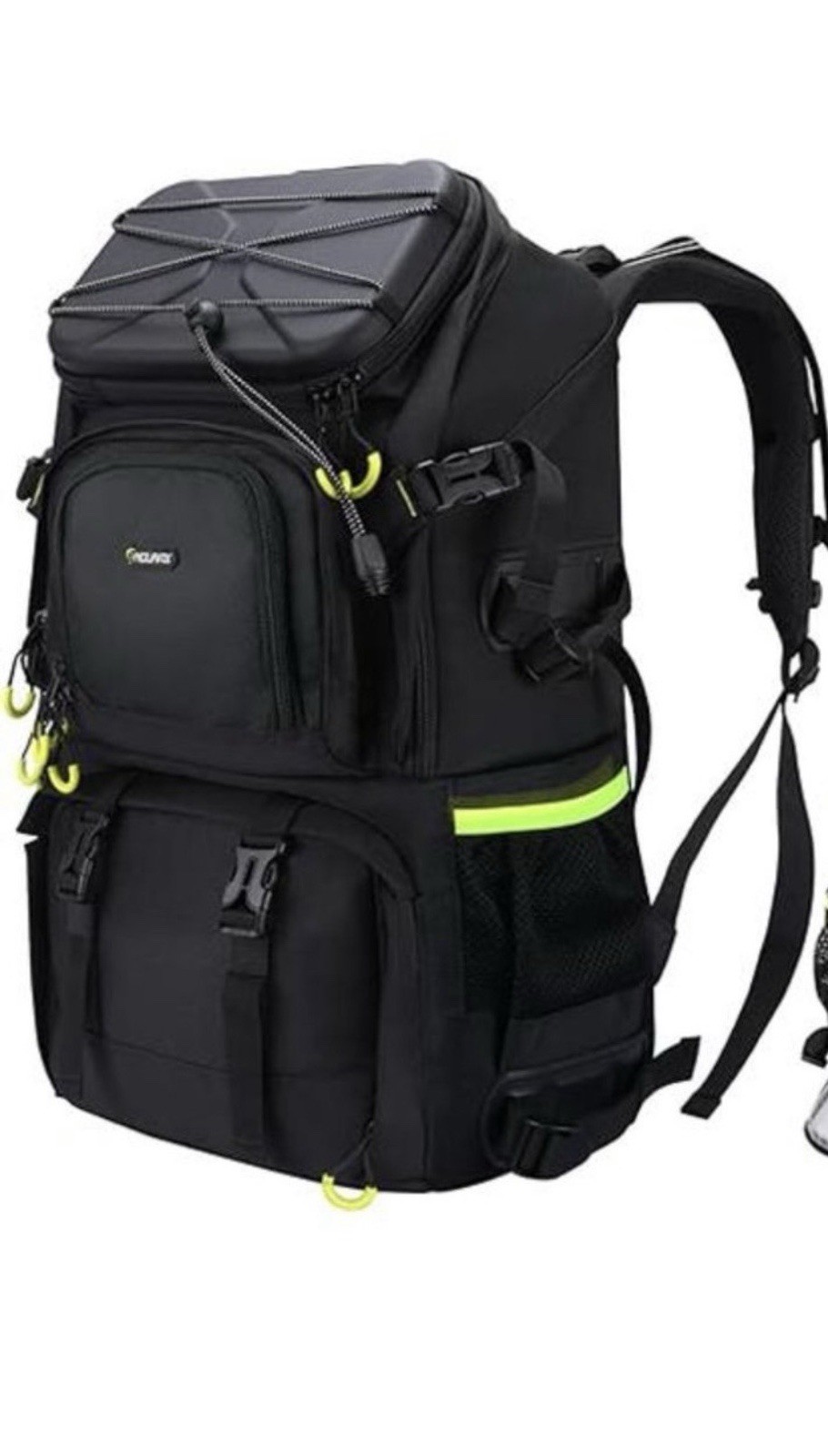 Endurax Extra Large Padded Camera Backpack w/ Accessory Compartments Black/Green