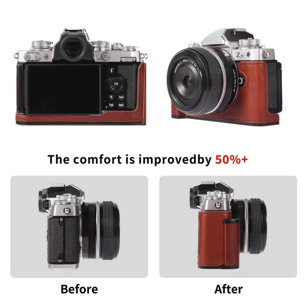 Agaterod Z fc Handgrip L-Bracket Grip for Nikon Z fc Camera, Featuring a Retro