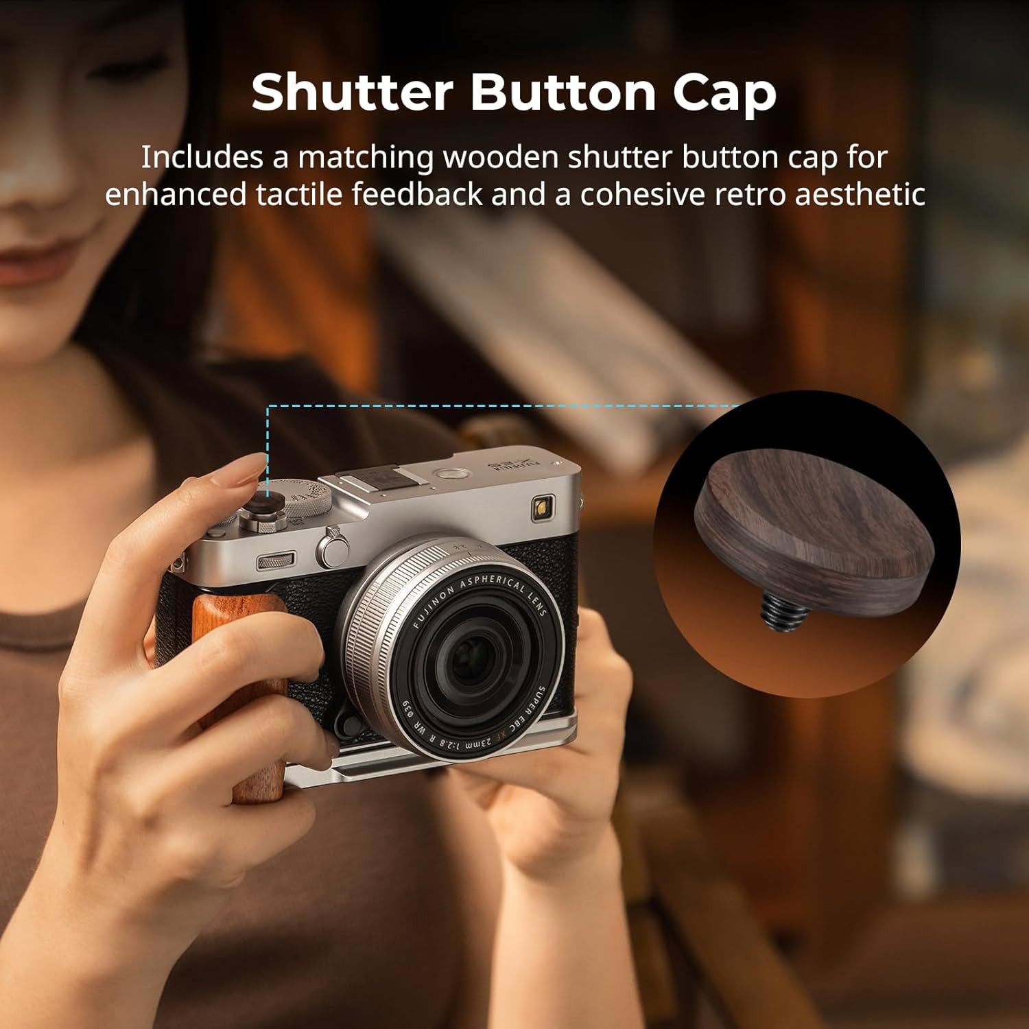 SmallRig Rosewood Hot Shoe Cover & Shutter Button Cap for FUJIFILM X100VI/X100V