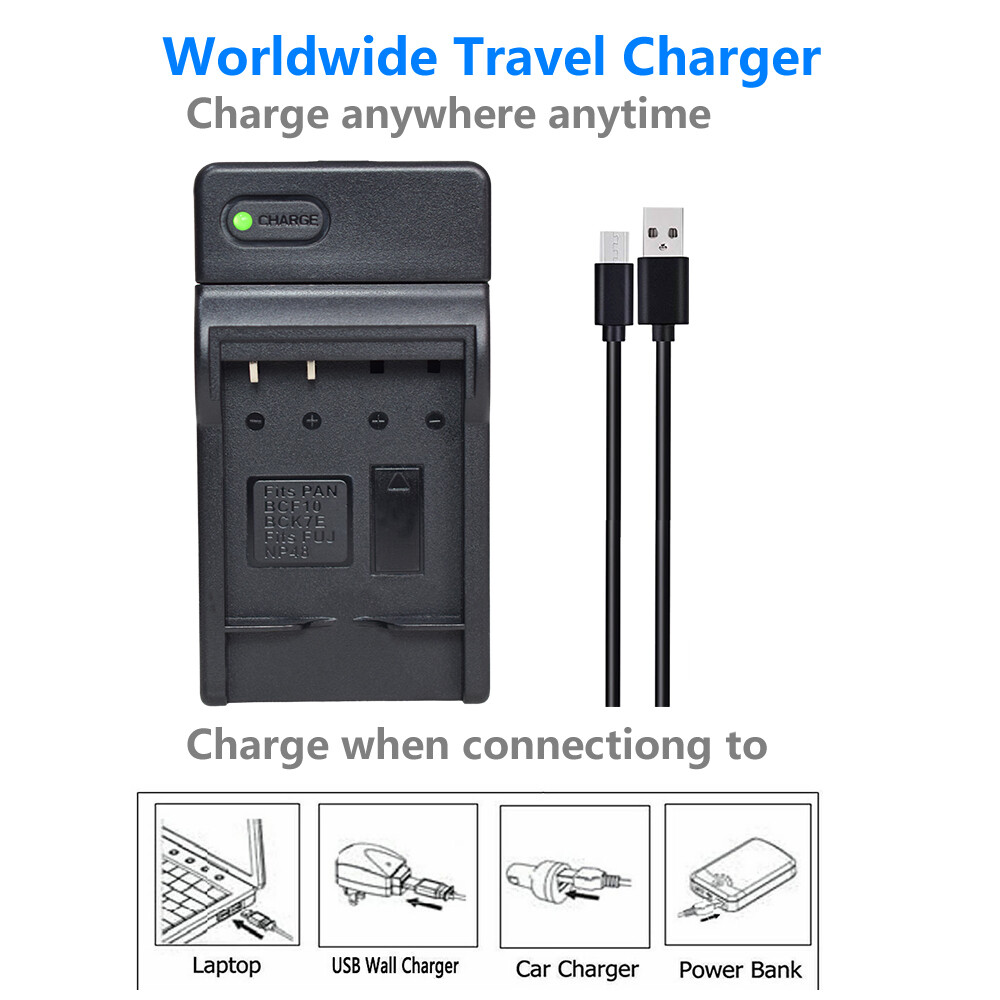 Battery or Charger for Panasonic DMW-BCF10 Lumix DMC-FS42 DMC-FS62 DMC-FS33 FS30