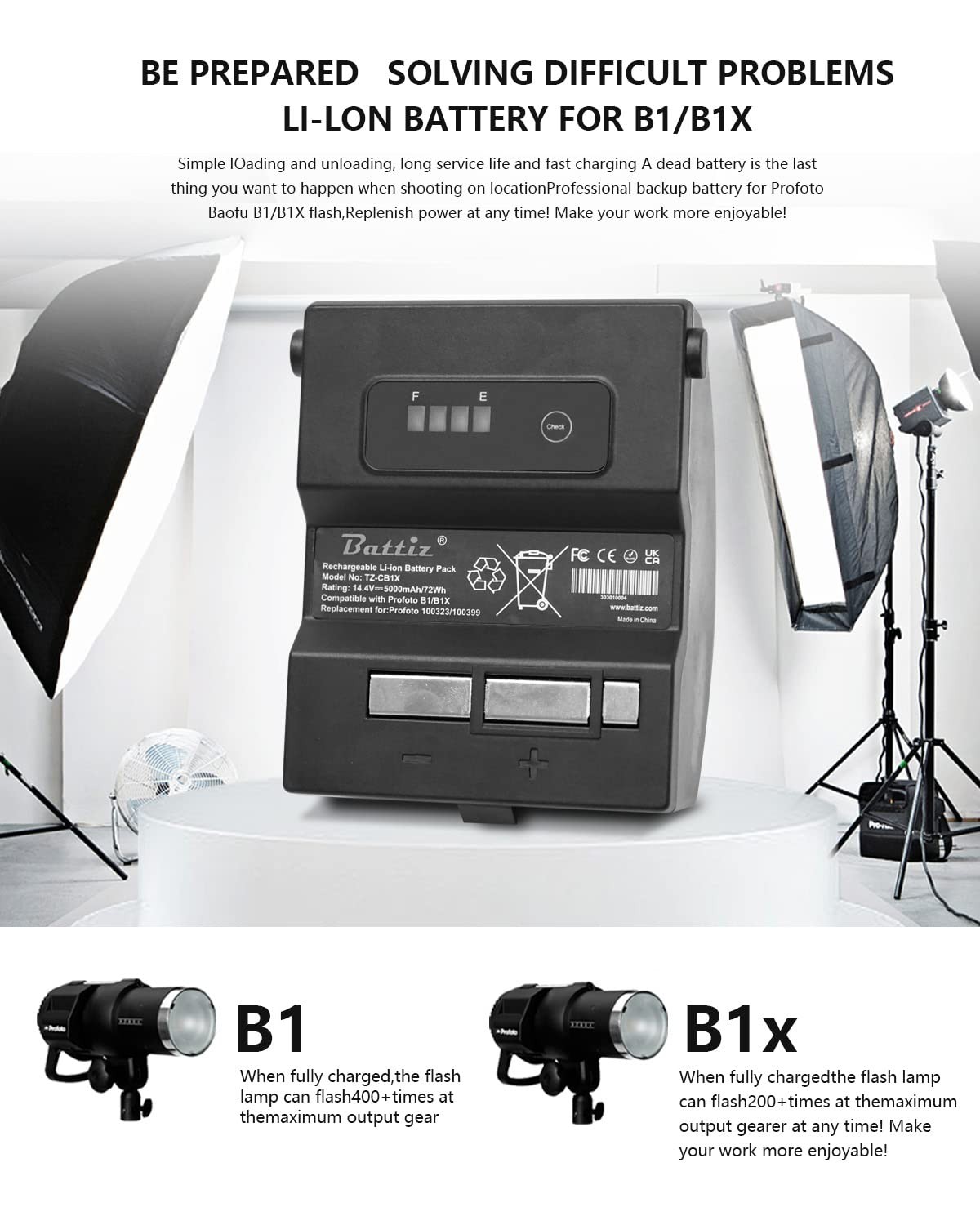 Replacement Lithium ion BatteryPack for 100323/100399 Compatible with Profoto…