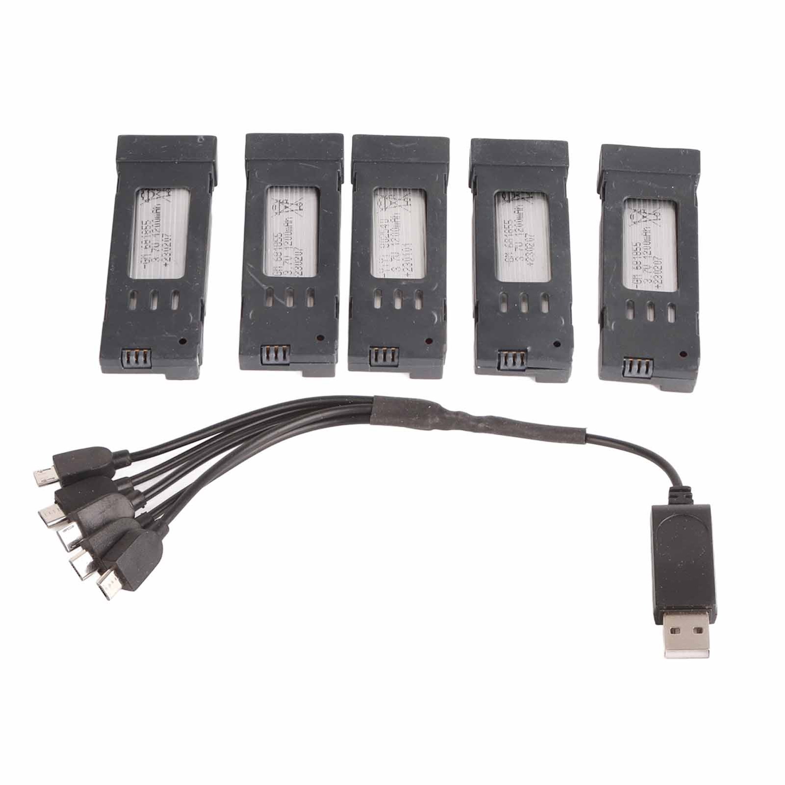 § 3.7V 1200mAH Lithium Battery Portable Drone Battery With 5in1 Charger CablE