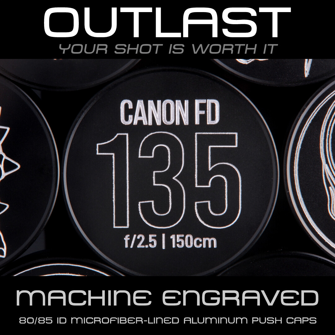 OUTLAST 80mm ID Aluminum Front Push Caps for 80mm OD Step-Up Ring w/ 77mm Thread