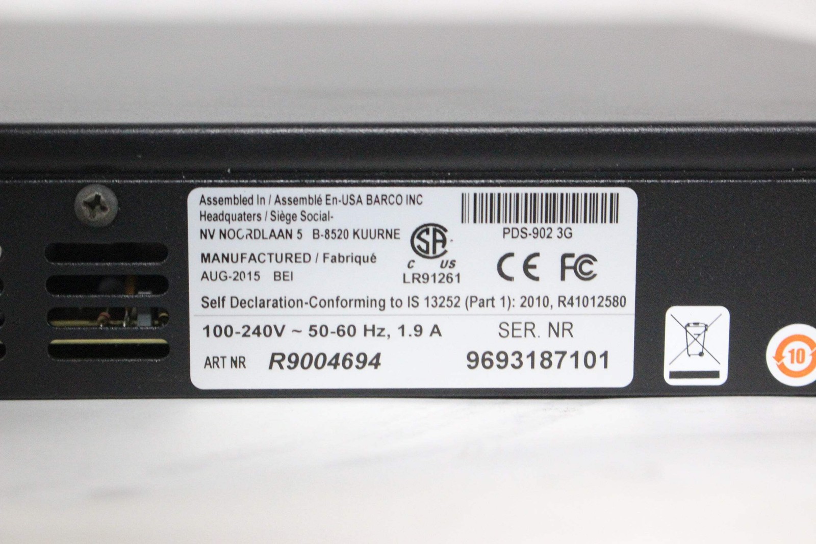Barco R9004694 PDS-902 3G Digital Switcher (C1633-108)
