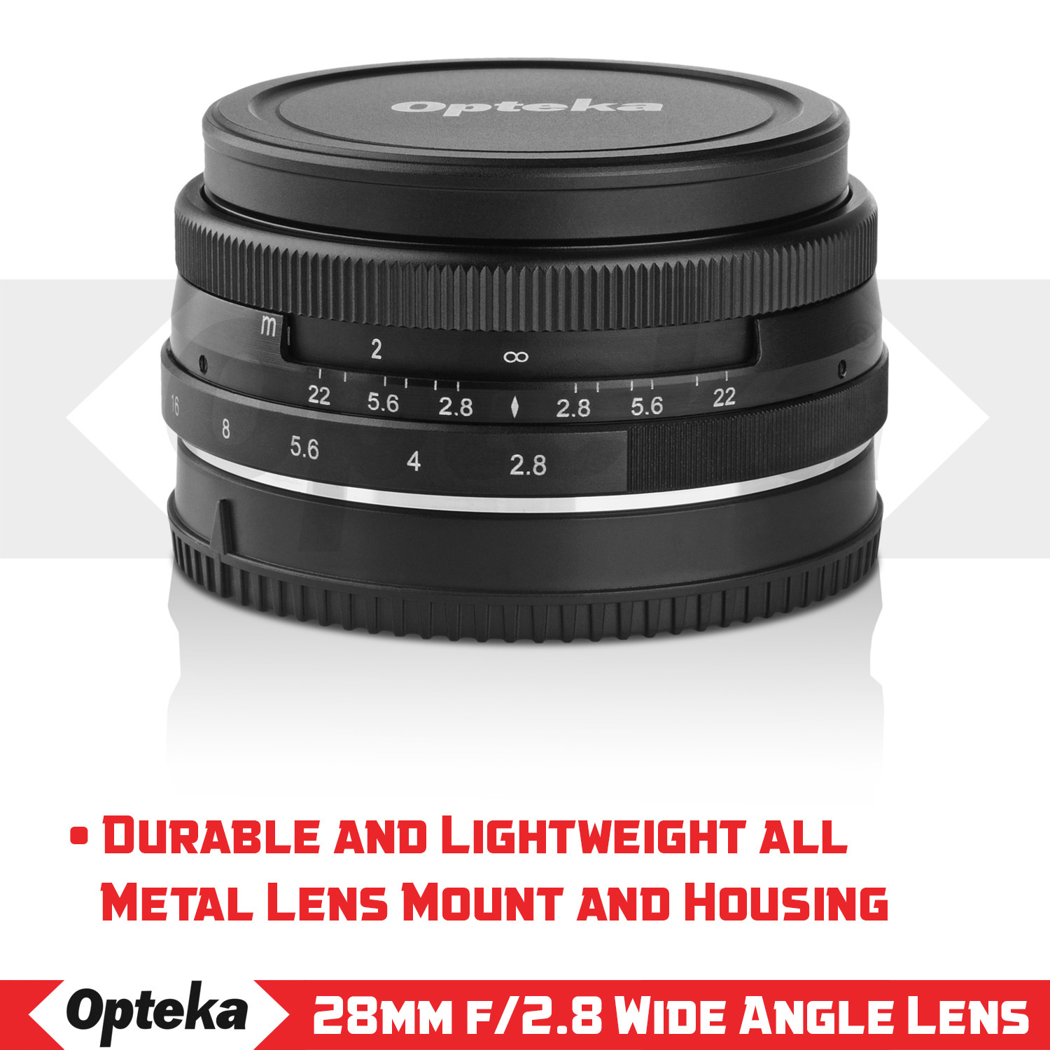Opteka 28mm f/2.8 Lens for Panasonic GH5 GH4 GX85 GF8 GF7 GX850 GX8 G85 G9 G7