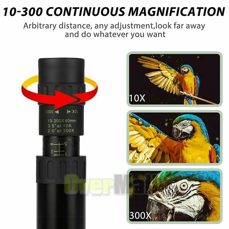 10-300X40mm Telescopio Monocular Potente Zoom De Largo Alcance Vision Nocturna