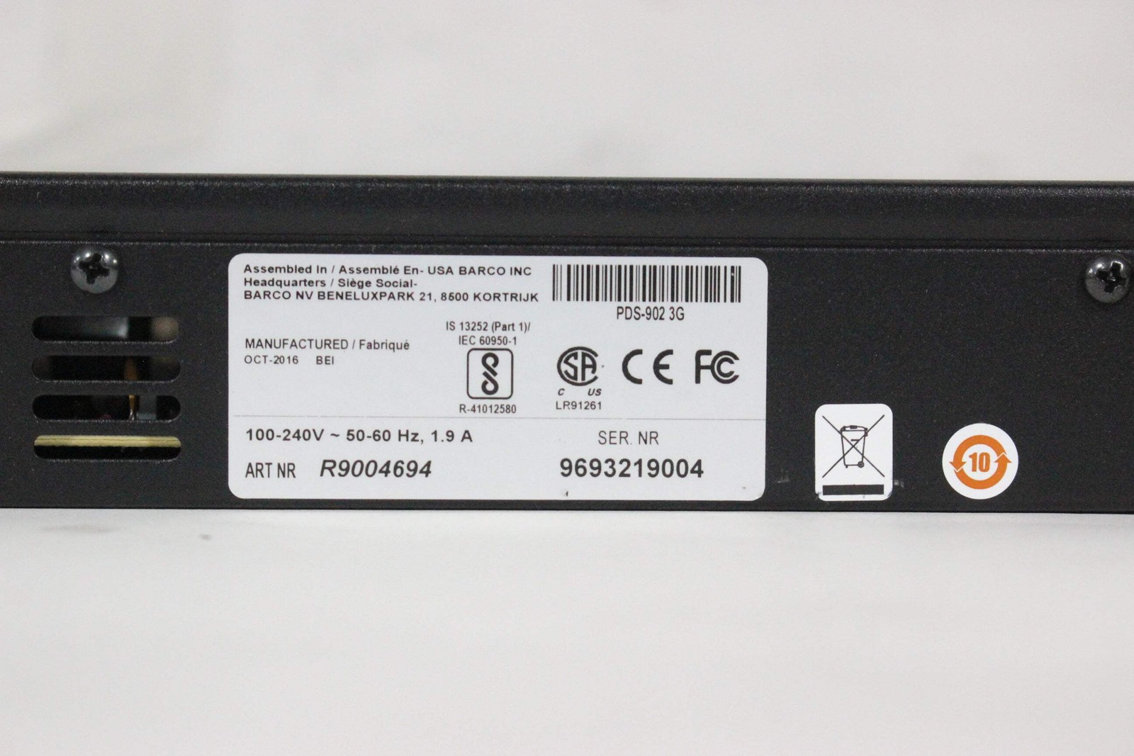 Barco R9004694 PDS-902 3G Digital Switcher (C1633-103)